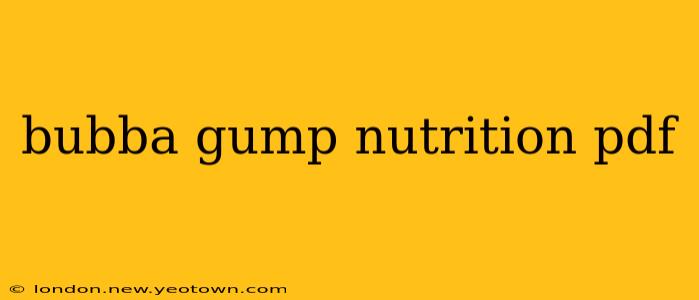 bubba gump nutrition pdf
