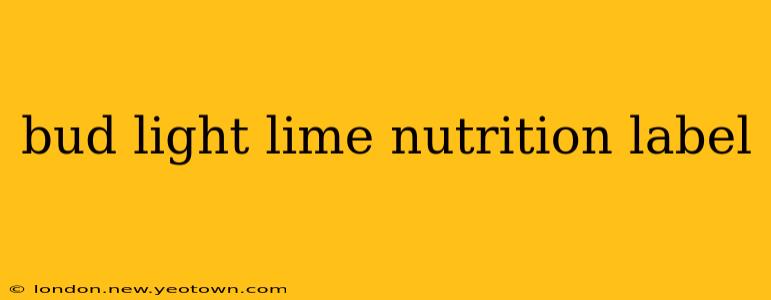 bud light lime nutrition label