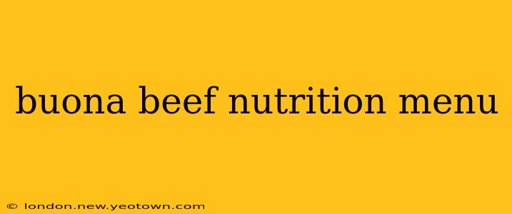 buona beef nutrition menu
