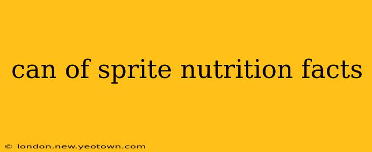 can of sprite nutrition facts