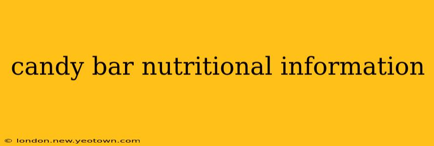 candy bar nutritional information