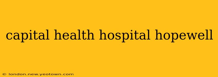 capital health hospital hopewell
