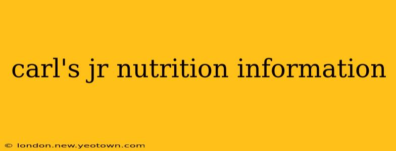carl's jr nutrition information