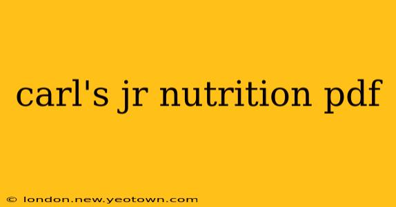 carl's jr nutrition pdf