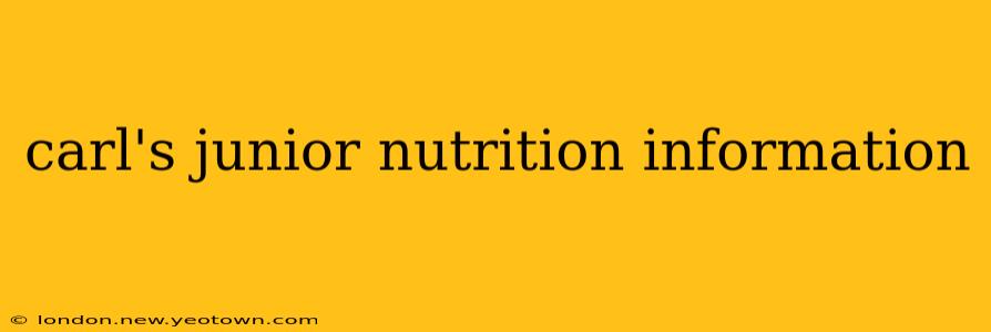 carl's junior nutrition information