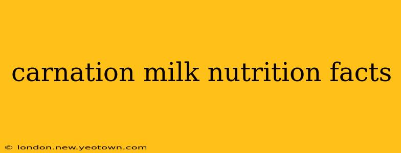 carnation milk nutrition facts
