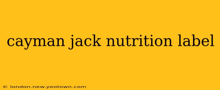 cayman jack nutrition label