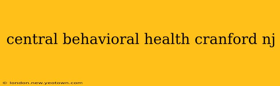 central behavioral health cranford nj
