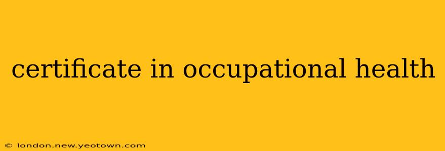 certificate in occupational health