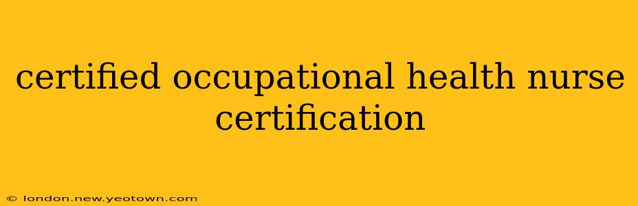 certified occupational health nurse certification