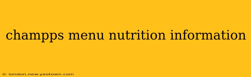 champps menu nutrition information