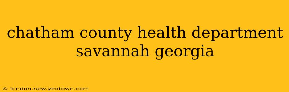 chatham county health department savannah georgia
