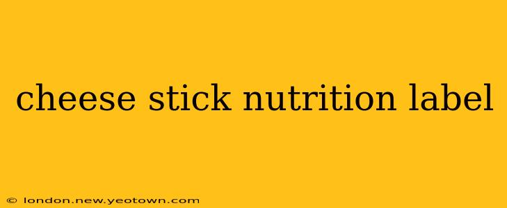cheese stick nutrition label