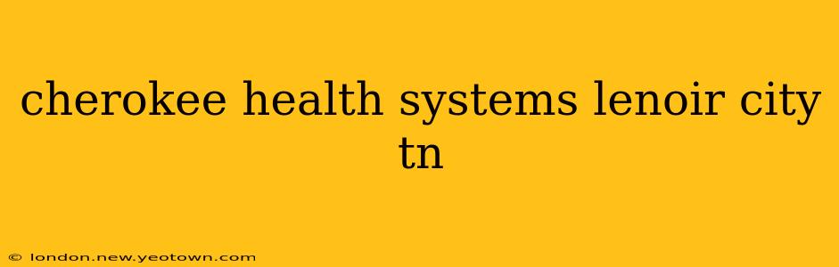 cherokee health systems lenoir city tn