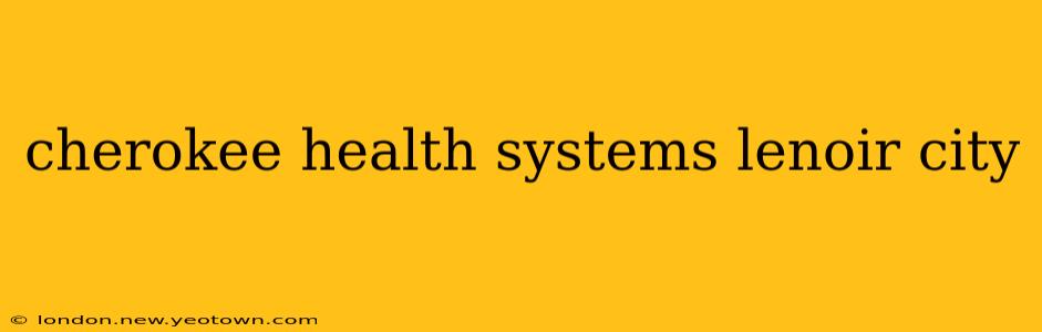 cherokee health systems lenoir city
