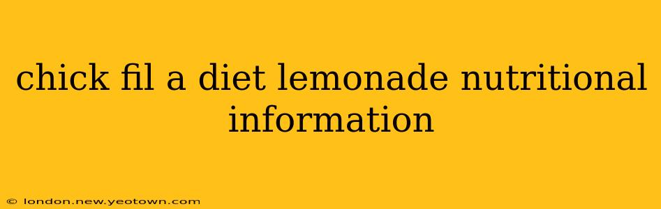 chick fil a diet lemonade nutritional information