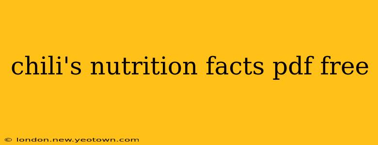chili's nutrition facts pdf free