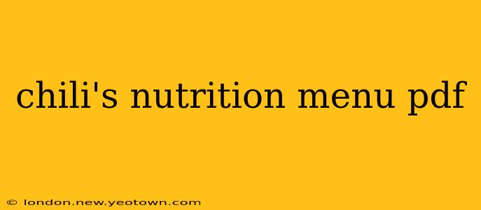 chili's nutrition menu pdf