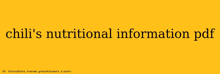 chili's nutritional information pdf