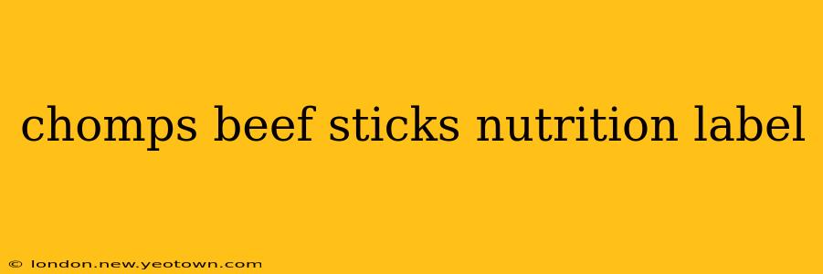 chomps beef sticks nutrition label