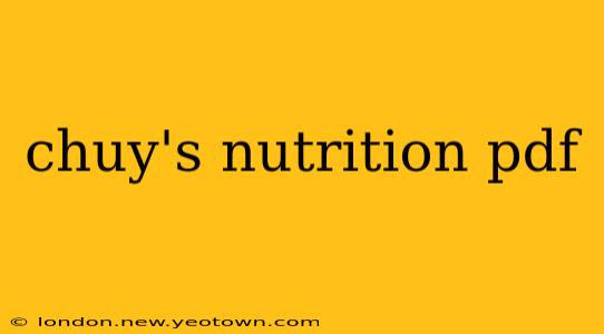 chuy's nutrition pdf