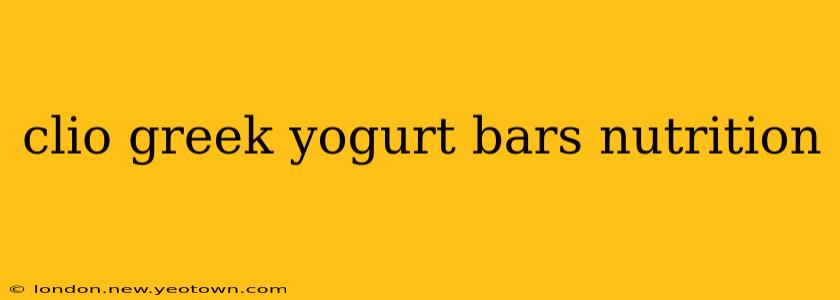 clio greek yogurt bars nutrition
