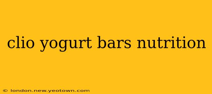 clio yogurt bars nutrition
