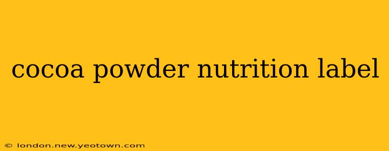 cocoa powder nutrition label