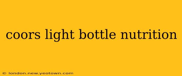 coors light bottle nutrition