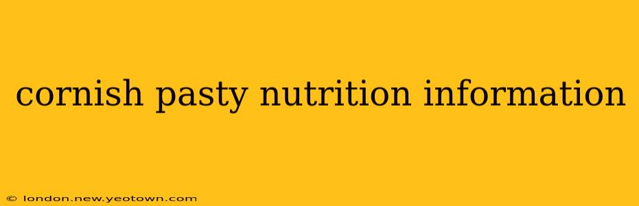 cornish pasty nutrition information