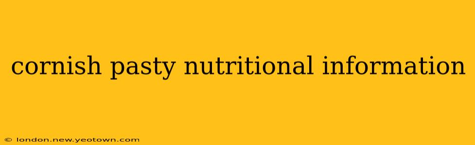 cornish pasty nutritional information