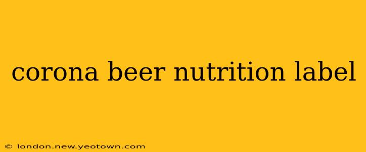 corona beer nutrition label