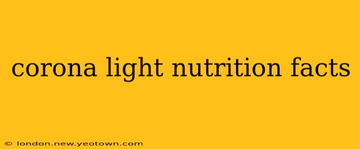 corona light nutrition facts