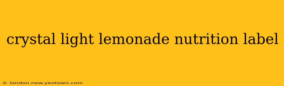 crystal light lemonade nutrition label