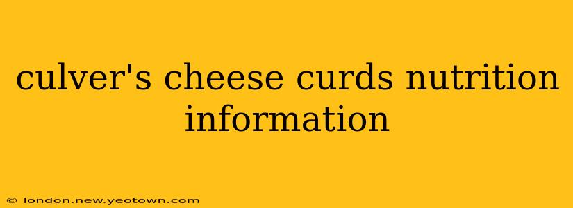 culver's cheese curds nutrition information