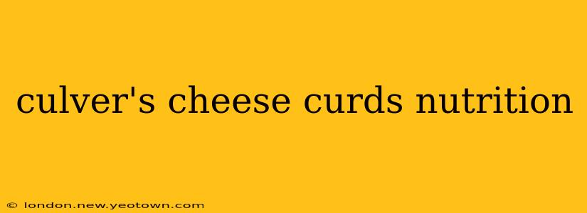 culver's cheese curds nutrition