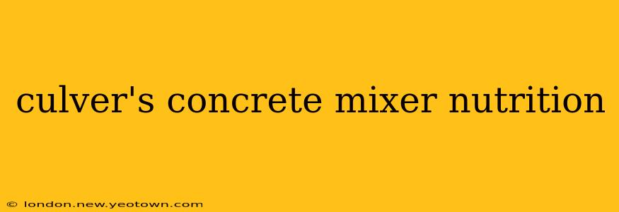 culver's concrete mixer nutrition