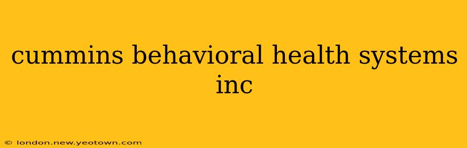 cummins behavioral health systems inc