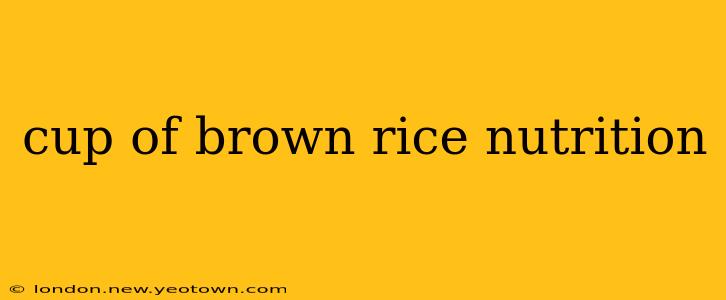 cup of brown rice nutrition