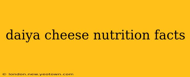daiya cheese nutrition facts