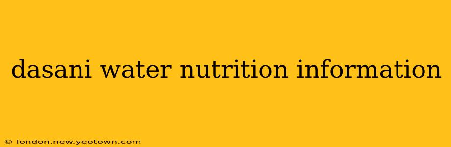 dasani water nutrition information