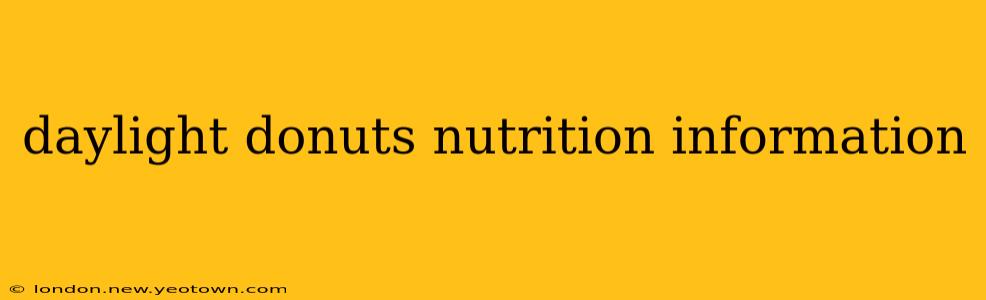 daylight donuts nutrition information