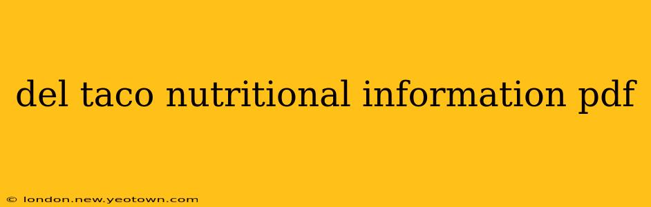 del taco nutritional information pdf