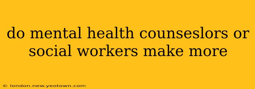 do mental health counseslors or social workers make more
