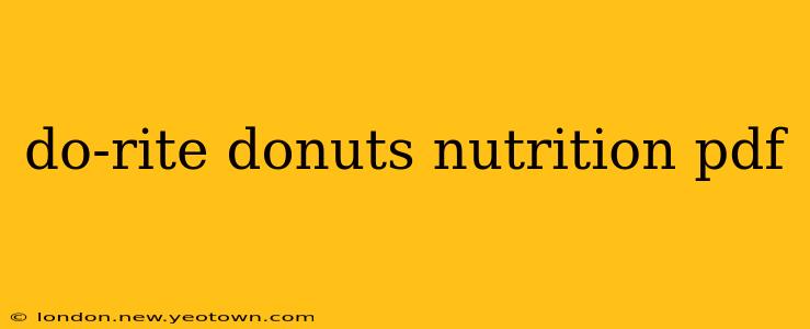 do-rite donuts nutrition pdf