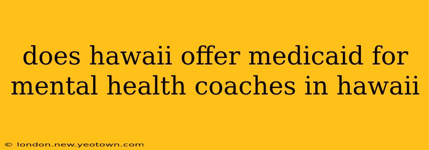 does hawaii offer medicaid for mental health coaches in hawaii