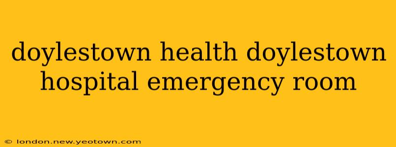 doylestown health doylestown hospital emergency room