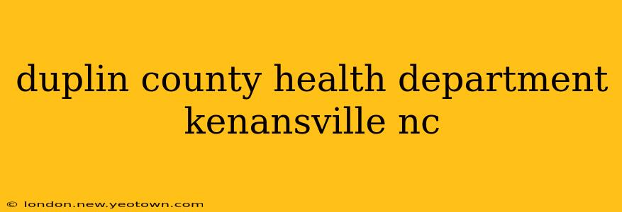 duplin county health department kenansville nc