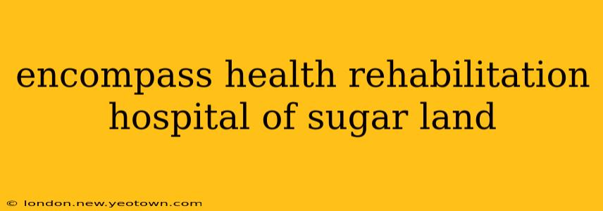 encompass health rehabilitation hospital of sugar land