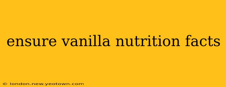ensure vanilla nutrition facts